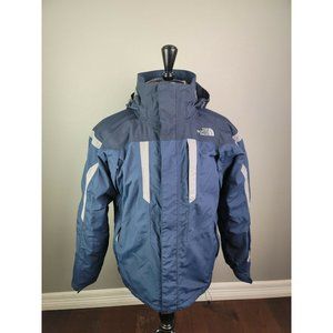 The North Face Mens Medium Hyvent Tri-Climate Ski Snowboard Jacket Hooded Blue